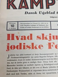 Originalt eks af den danske  nazistiske avis “Kamptegnet”