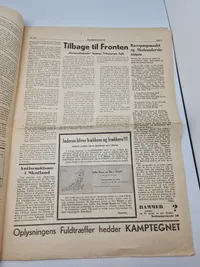 Originalt eks af den danske  nazistiske avis “Kamptegnet”