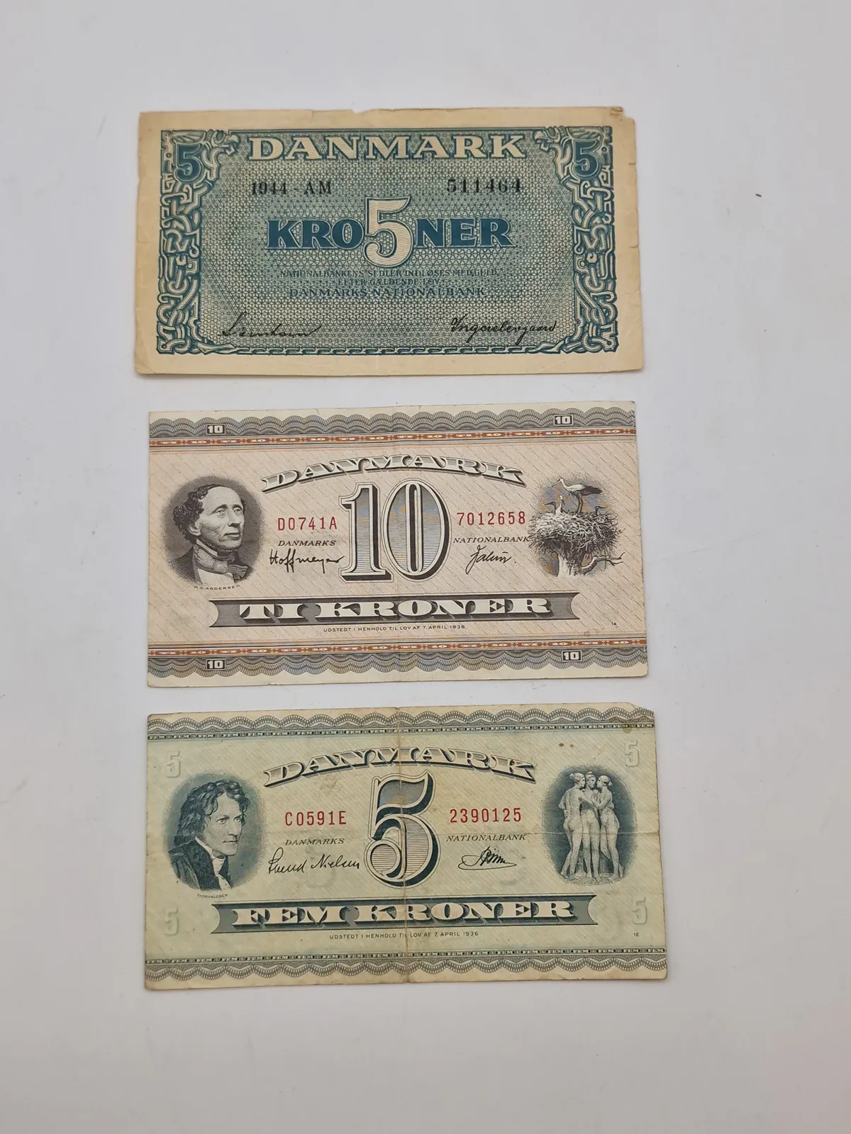 Samling originale danske pengesedler