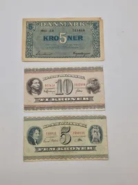 Samling originale danske pengesedler