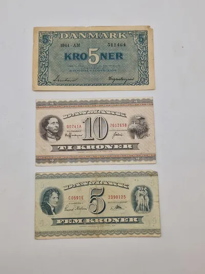 Samling originale danske pengesedler