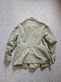 Original Wehrmacht Heer leichte M43 Drillich-Feldbluse für Mannschaften med rest af påsyet ørn