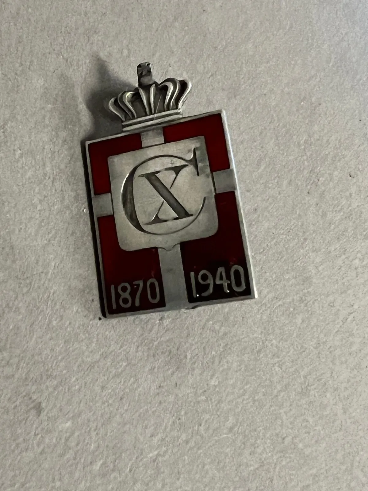 Originalt Georg Jensen kongemærke af Sterling sølv