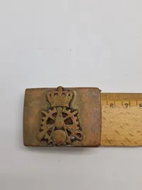 Originalt bæltespænde fra hærens materiel og færdselsskole