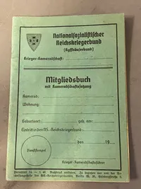 Original tysk Reichkriegerbund bog - ikke udfyldt