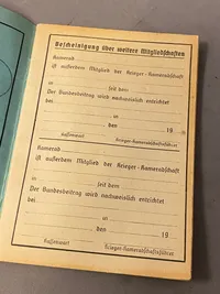 Original tysk Reichkriegerbund bog - ikke udfyldt