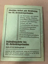 Original tysk Reichkriegerbund bog - ikke udfyldt