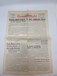 Originale aviser fra Tysklands besættelse af Danmark 9 april 1940