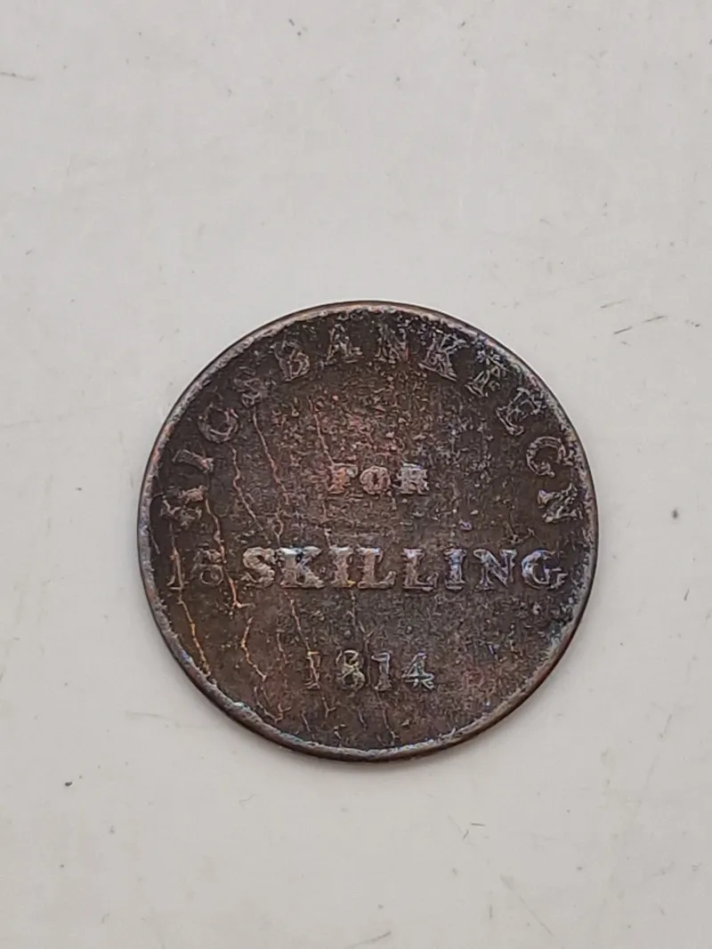 Originalt rigsbankstegn for 16 skilling 1814