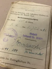 Originalt tysk Wehrmacht kørekort fra ww2