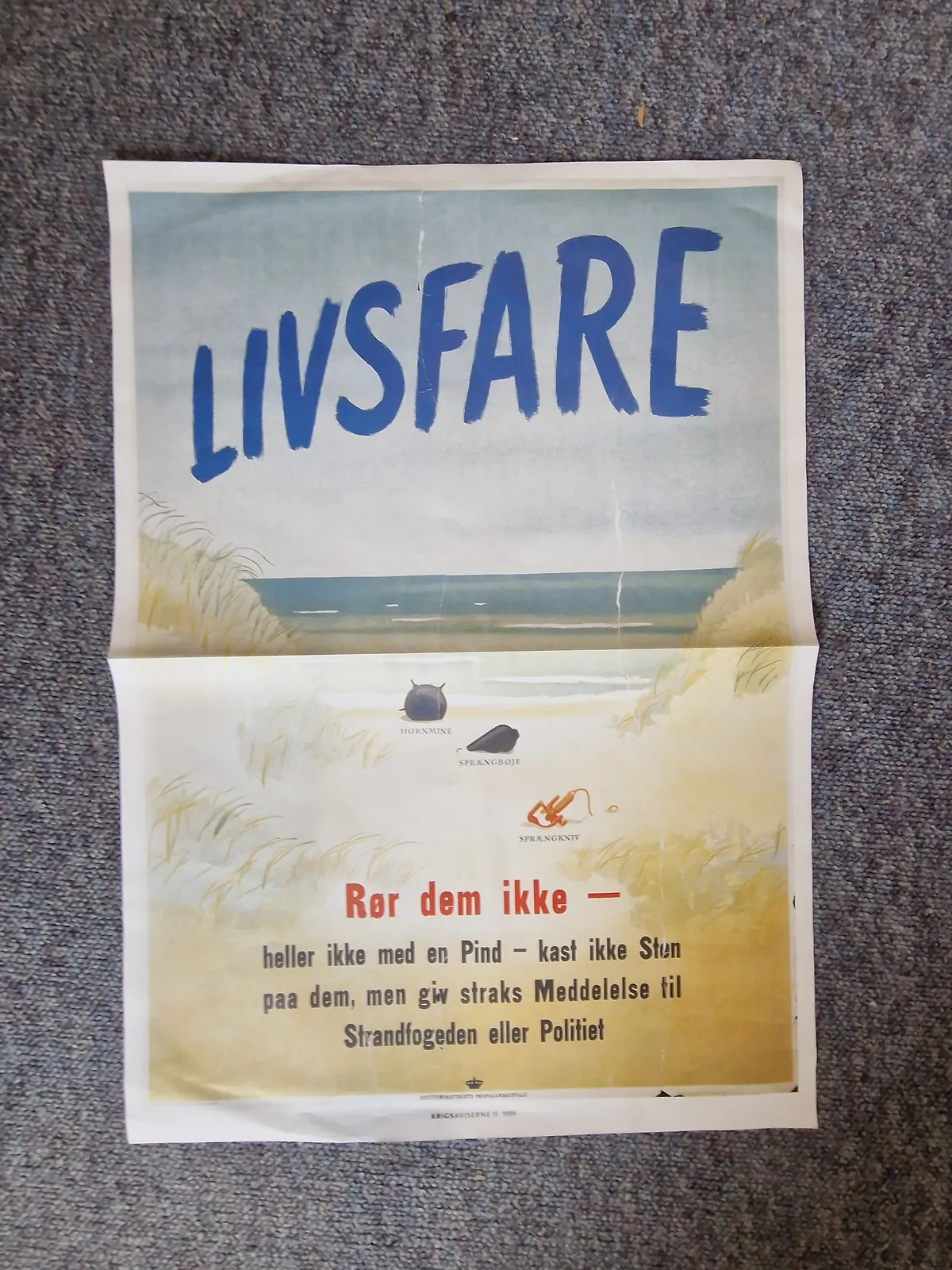 Livsfare plakat - genoptryk