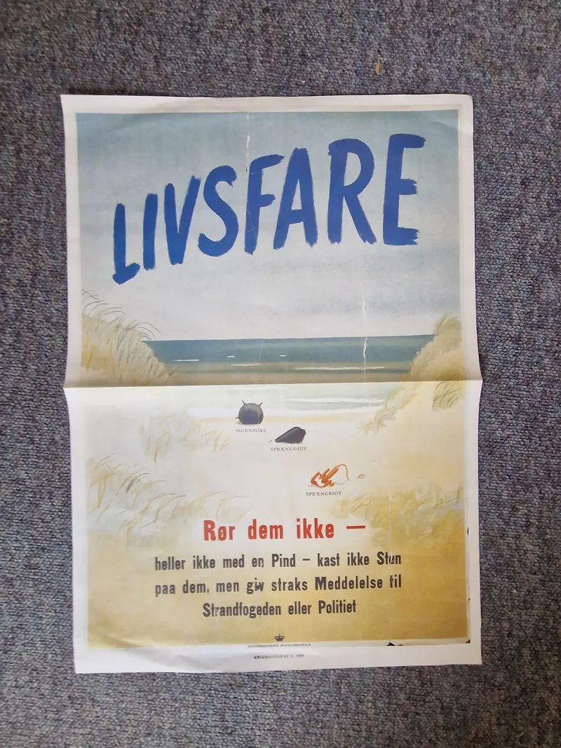 Livsfare plakat - genoptryk