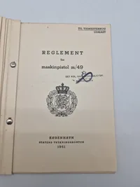 REGLEMENT

for

maskinpistol m/49
