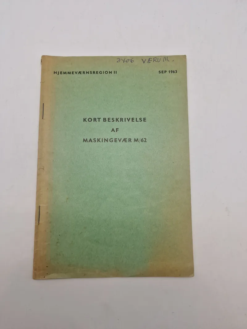 KORT BESKRIVELSE AF MASKINGEVÆR M/62