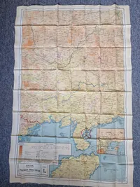 Originalt ww2 pilot silkekort fra 44  - bl.a. anvendt af SOE og Piloter