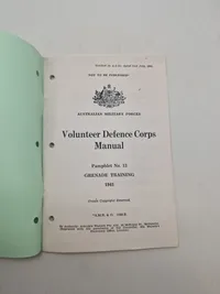Volunteer Defence Corps

Manual

Pamphlet No. 13

GRENADE TRAINING

1941