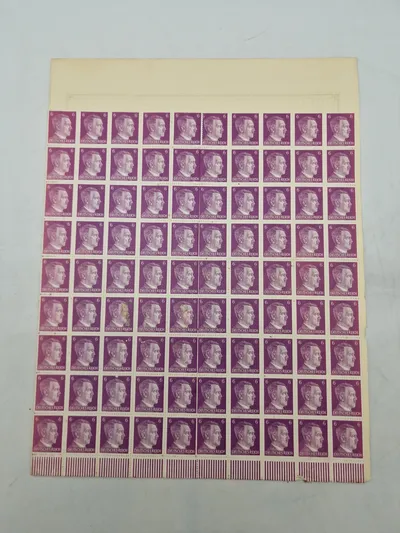 Originalt ark tyske frimærker fra ww2 med Adolf Hitler
