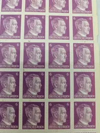 Originalt ark tyske frimærker fra ww2 med Adolf Hitler
