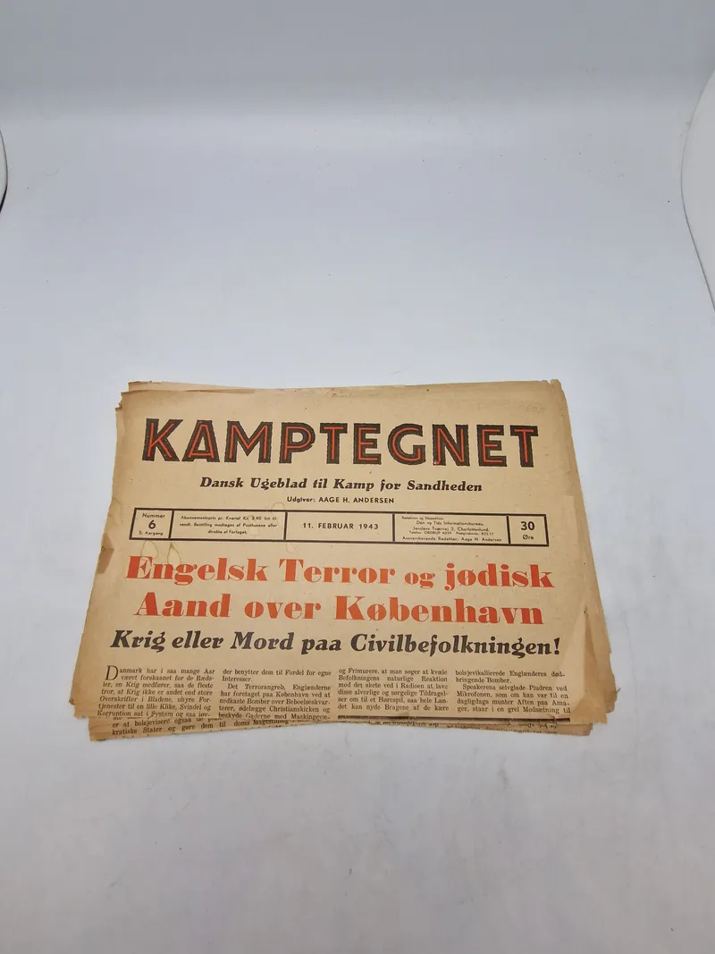 Originalt eks af “Kamptegnet” - dansk nazistisk avis