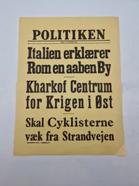 Original ww2 spiseseddel fra politikken