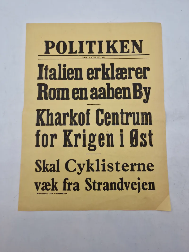 Original ww2 spiseseddel fra politikken