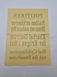 Original ww2 spiseseddel fra politikken