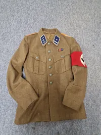 Sjælden original SA jakke med armbind for Oberscharführer (Blå collar tabs for Hessen) shoulder boards mm har stadig RZM tags siddende