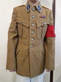 Sjælden original SA jakke med armbind for Oberscharführer (Blå collar tabs for Hessen) shoulder boards mm har stadig RZM tags siddende