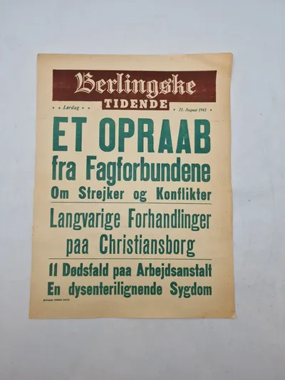 Original ww2 spiseseddel fra Berlingske