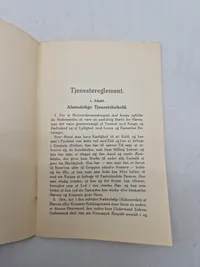Tjenestereglement for Motorordonnanskorpset.
Udarbejdet af Korpsfører L. Ankerstad.