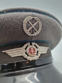 Original East German NVA army visor cap. Air forces military peaked hat