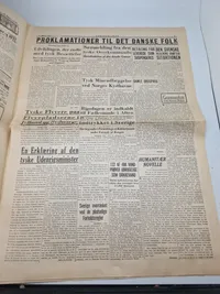 Original avis - Danmarks besættelse 9 april 1940
