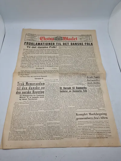 Original avis - Danmarks besættelse 9 april 1940