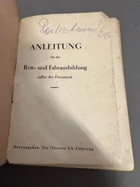 Original Tysk WW2 hæfte om militær ridning