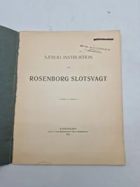Særlig instruktion for Rosenborg slotsvagt  1916