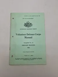 Volunteer Defence Corps

Manual

Pamphlet No. 13

GRENADE TRAINING

1941