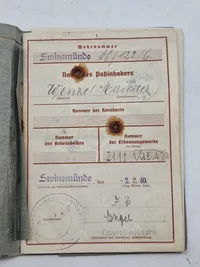 Originalt Heer wehrpas med indtegnelse fra Abwehr spionage mm.
