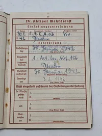 Originalt Heer wehrpas med indtegnelse fra Abwehr spionage mm.