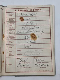 Originalt Heer wehrpas med indtegnelse fra Abwehr spionage mm.