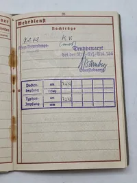 Originalt Heer wehrpas med indtegnelse fra Abwehr spionage mm.