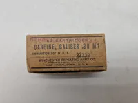Original ammunitionsæske nedkastet til den danske modstandsbevægelse (US carbine)