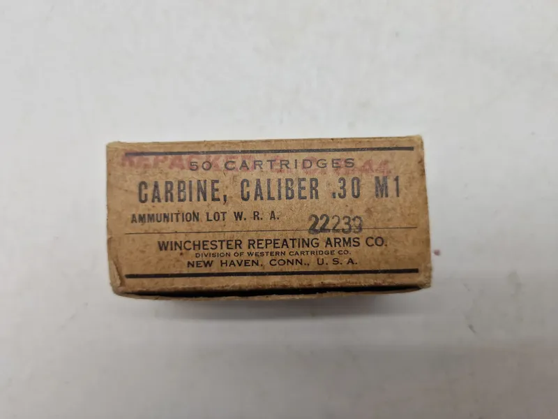 Original ammunitionsæske nedkastet til den danske modstandsbevægelse (US carbine)