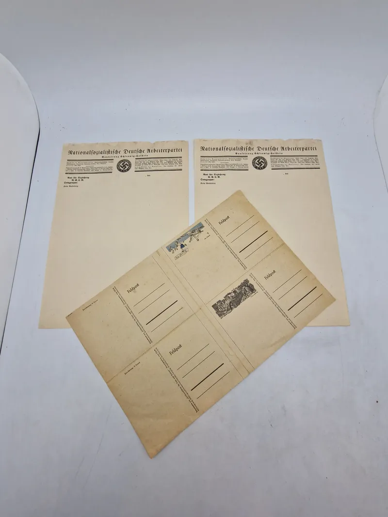 Samling original brevpapir og postkort - ww2