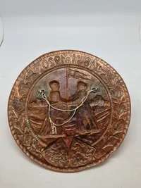 Original kobber plakette fra genforeningen i 1920