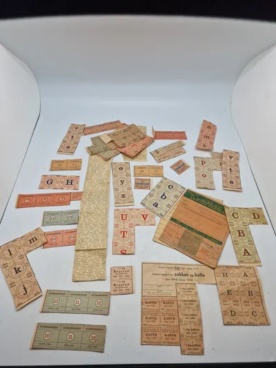 Samling originale ww2 rationeringsmærker