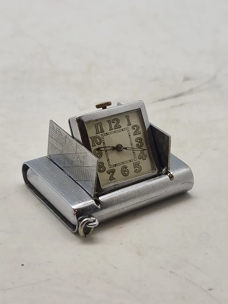 Originalt Art Deco La Captive Squeeze Travel Clock