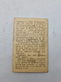 Originalt jagttegn for året 1935-36