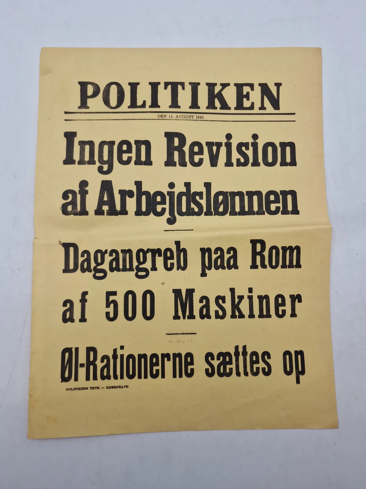 Original ww2 spiseseddel
