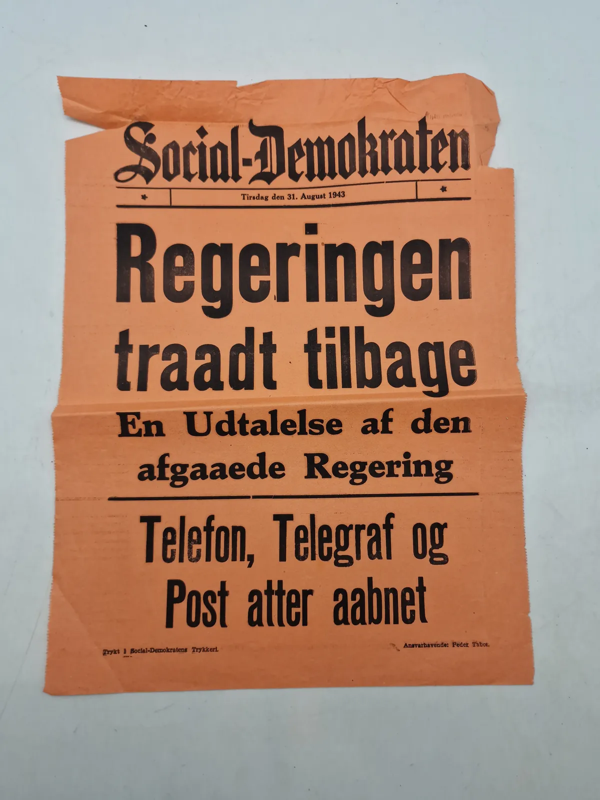 Original ww2 spiseseddel