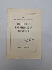Original pjece fra statens civile luftværn - ww2